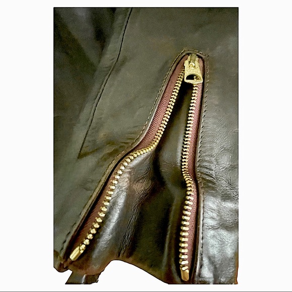 SCHOTT NYC | Leather Moto Jacket | Dark Brown | size 42 - Picture 11 of 13